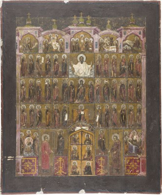 Auction 147<br>GROSSE IKONE MIT DER WIEDERGABE EINER KIRCHEN-IKONOSTASE