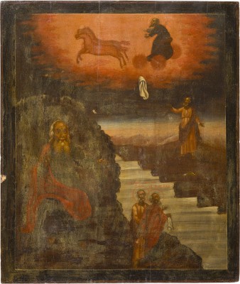 Picture GROSSFORMATIGE IKONE MIT DEM PROPHETEN ELIAS UND SEINER FEURIGEN HIMMELFAHRT