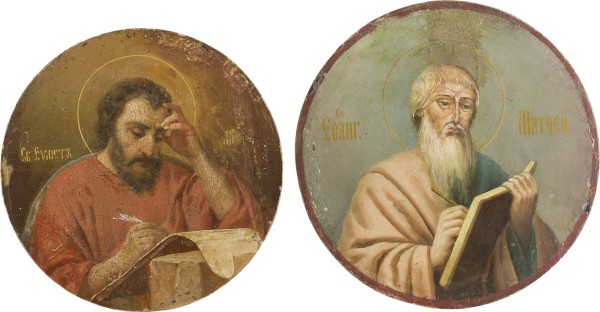 Bild ZWEI IKONEN MIT DEN EVANGELISTEN LUKAS UND MATTHÄUS