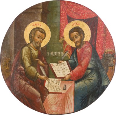 Picture IKONE MIT DEN HEILIGEN EVANGELISTEN MARKUS UND LUKAS