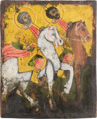Picture KLEINE IKONE MIT DEN REITERHEILIGEN MENAS UND DEMETRIOS