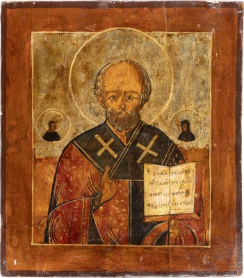 Auction 147<br>GROSSE IKONE MIT DEM HEILIGEN NIKOLAUS VON MYRA