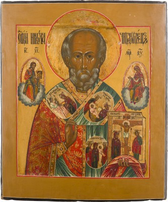 Auction 147<br>SELTENE IKONE MIT DEM HEILIGEN NIKOLAUS VON MYRA