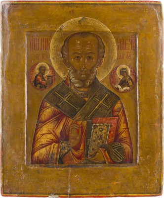 Auktion 147<br>FEINE IKONE MIT DEM HEILIGEN NIKOLAUS VON MYRA