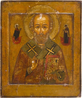 Auction 147<br>FEINE IKONE MIT DEM HEILIGEN NIKOLAUS VON MYRA