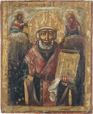 Auction 147<br>IKONE MIT DEM HEILIGEN NIKOLAUS VON MYRA