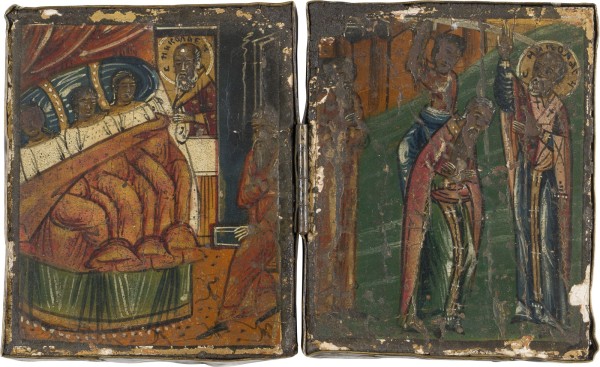 Picture KLEINES DIPTYCHON MIT VITASZENEN DES HEILIGEN NIKOLAUS VON MYRA