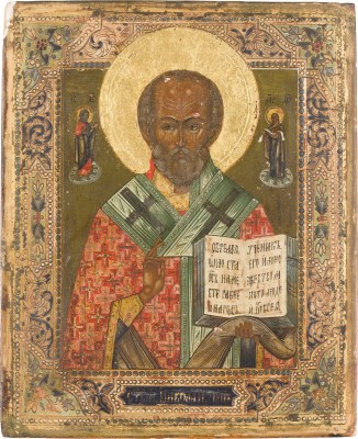 Auction 147<br>KLEINE IKONE MIT DEM HEILIGEN NIKOLAUS VON MYRA