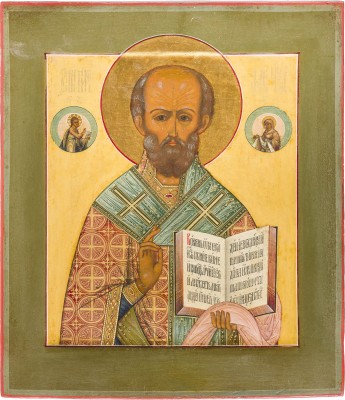 Auction 147<br>FEINE IKONE MIT DEM HEILIGEN NIKOLAUS VON MYRA