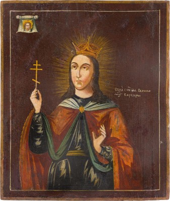 Auktion 147<br>IKONE MIT DER HEILIGEN BARBARA