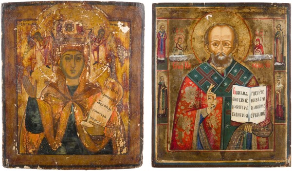 Auktion 147<br>ZWEI IKONEN: HEILIGE PARASKEWA UND NIKOLAUS VON MYRA
