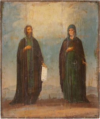 Picture IKONE MIT DEM HEILIGEN SERGEJ VON RADONESCH UND DER HEILIGEN EUPHROSINA