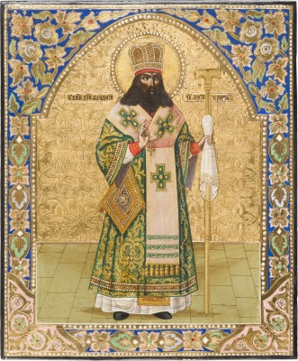 Auction 147<br>KLEINE IKONE MIT DEM HEILIGEN THEODOSIUS VON TSCHERNIGOW