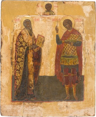 Bild IKONE MIT DEN HEILIGEN BASILIUS DEM GROSSEN UND DEMETRIUS VON SALONIKI