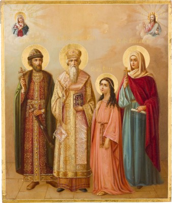 Picture GROSSE IKONE MIT DEN HEILIGEN BORIS, MICHAEL VON KIEW, VERA UND ELISAWETHA
