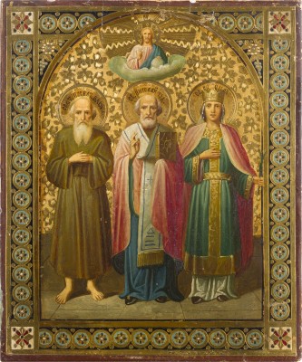Picture IKONE MIT DEN HEILIGEN PAWEL, NIKOLAUS VON MYRA UND OLGA