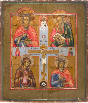 Picture VIERFELDER-IKONE MIT DER KREUZIGUNG, AUSGEWÄHLTEN HEILIGEN UND DER GOTTESMUTTER DER SIEBEN SCHMERZEN