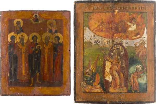 Bild ZWEI IKONEN: PROPHET ELIAS UND SIEBEN AUSGEWÄHLTE HEILIGE