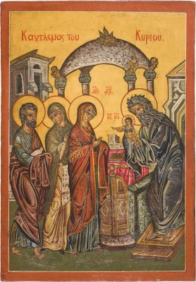 Auction 147<br>IKONE MIT DER DARBRINGUNG CHRISTI IM TEMPEL
