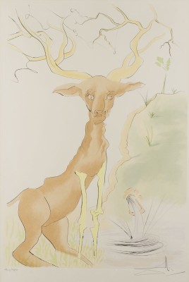 Bild 'DER HIRSCH, DER SICH IM WASSER SPIEGELT' (1974)
