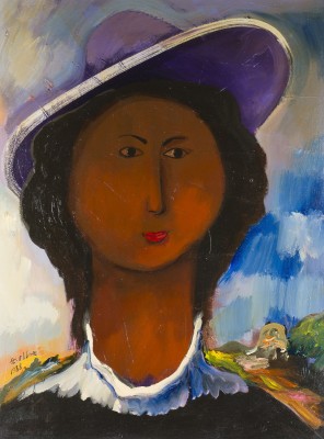 Bild FRAU MIT LILA HUT (1988)