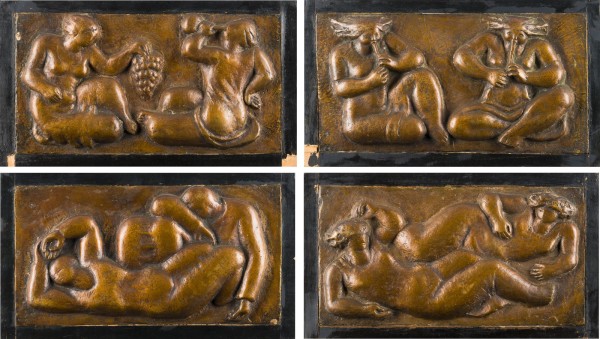 Auction 149<br>KONVOLUT MIT 4 BRONZERELIEFS