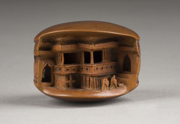 Auction 148<br>EIN NETSUKE VON DEM TRAUM DER MUSCHEL AUS HOLZ