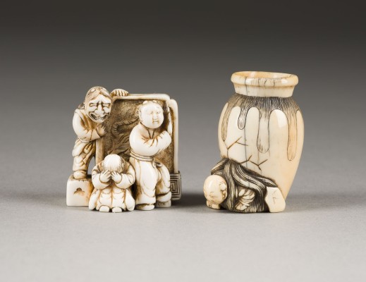 Bild ZWEI NETSUKE AUS ELFENBEIN