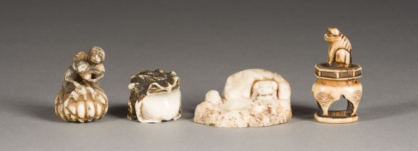 Bild VIER NETSUKE VON TIEREN