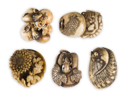 Bild EIN FÜNFTEILIGES KONVOLUT VON NETSUKE