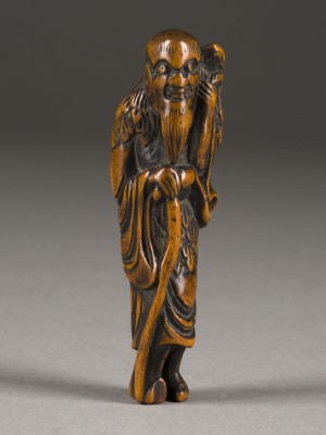 Bild EIN NETSUKE VON EINEM GAMA SENNIN AUS HOLZ