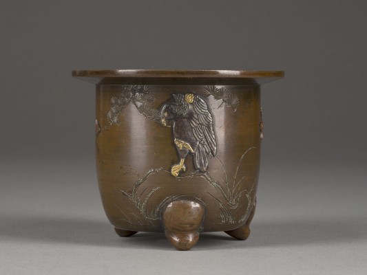 Picture EINE FEINE EINGELAGERTE BRONZE-DREIZEHNPFLANZE MIT EAGEL UND FIGUR