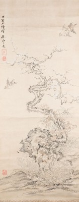 Auction 148<br>TSUBAKI CHINZAN (1801-1854), BLUMEN UND VÖGEL