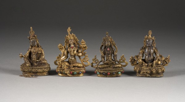 Bild VIER VERGOLDETE BRONZE-KRISTALL-FIGUREN
