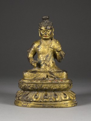 Bild EINE VERGOLDETE SITZENDE BRONZEFIGUR VON ACALA