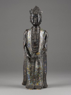 Bild EINE CLOISONNÉ-ENAMEL-STEHFIGUR VON GUANYIN