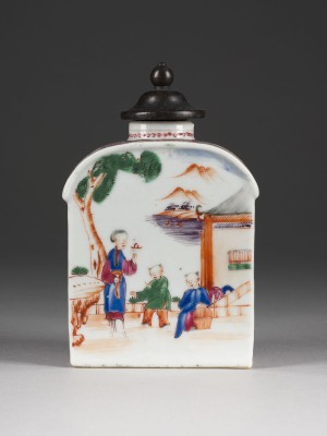 Picture EINE KANTON FAMILLE-ROSE DOSE MIT FIGURENDARSTELLUNG