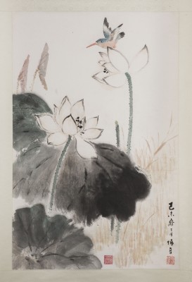 Auktion 148<br>SUN WUYIN (MIT UNTERSCHRIFT VON), EIN GEMÄLDE MIT VÖGELN UND BLUMEN