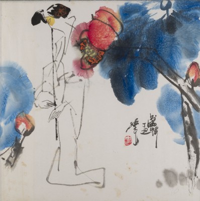 Picture EIN GEMÄLDE MIT DER DARSTELLUNG EINER DAME UND BLUMEN
