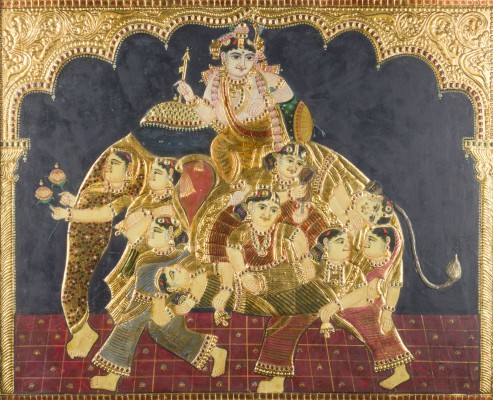 Picture EIN TANJORE-GEMÄLDE VON KRISHNA