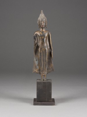 Picture EINE STEHENDE FIGUR DES BUDDHA AUS BRONZE