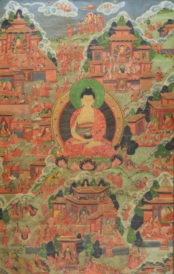 Bild EIN THANGKA MIT DER DARSTELLUNG DES BUDDHA SHAKYAMUNI