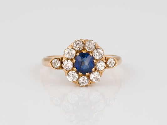 Picture ANTIKER SAPHIR DIAMANT RING