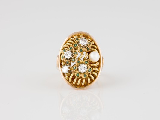 Bild FLORALER EDELSTEIN RING