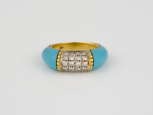 Bild DESIGN DIAMANT TÜRKIS RING