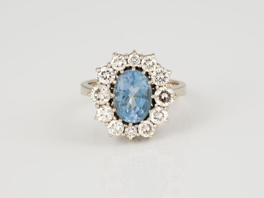 Bild GROßER AQUAMARIN BRILLANT RING