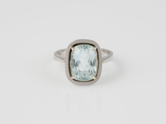 Bild RECHTECKIGER AQUAMARIN RING