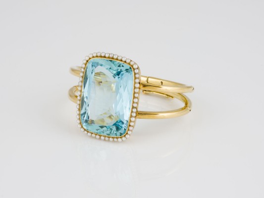 Picture 60.00 CT. AQUAMARIN ARMREIF