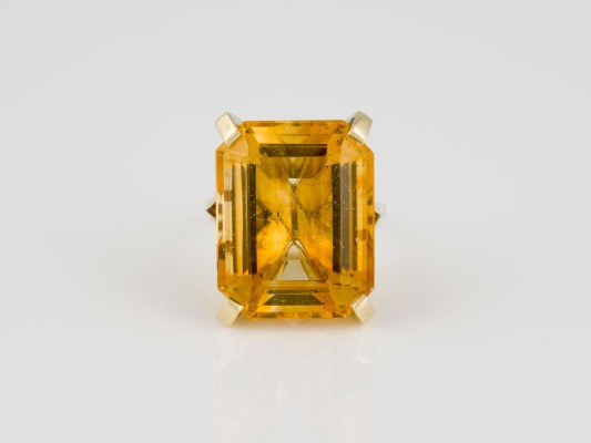 Picture IMPOSANTER CITRIN COCKTAIL RING