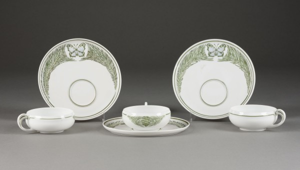 Picture DREI JUGENDSTIL TASSEN MIT UNTERTASSEN